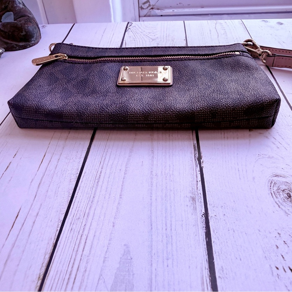 Michael Kors | Black and Brown Monogram Wristlet - Picture 8 of 10